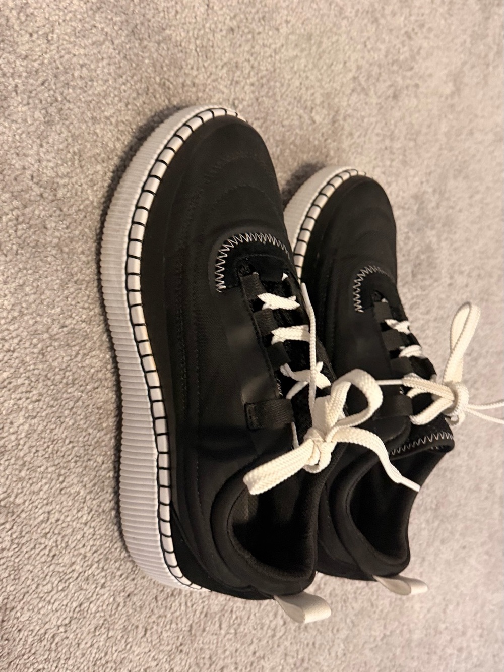 Kids Black and White Athletic Casual Shoes - Comfortable Everyday Fit